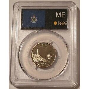 2003 S Clad Maine State Quarter Proof PR70 DCAM PCGS Flag Label